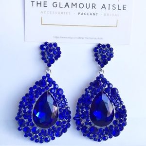 Royal Blue Farlena Earrings pageant prom